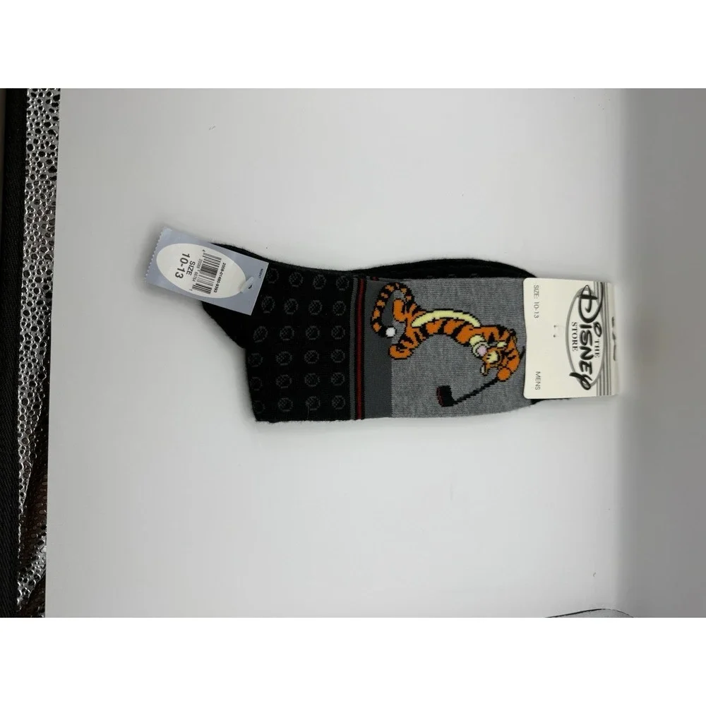 NEW Vintage The Disney Store Tigger Playing Golf Socks Men's Size 10-13